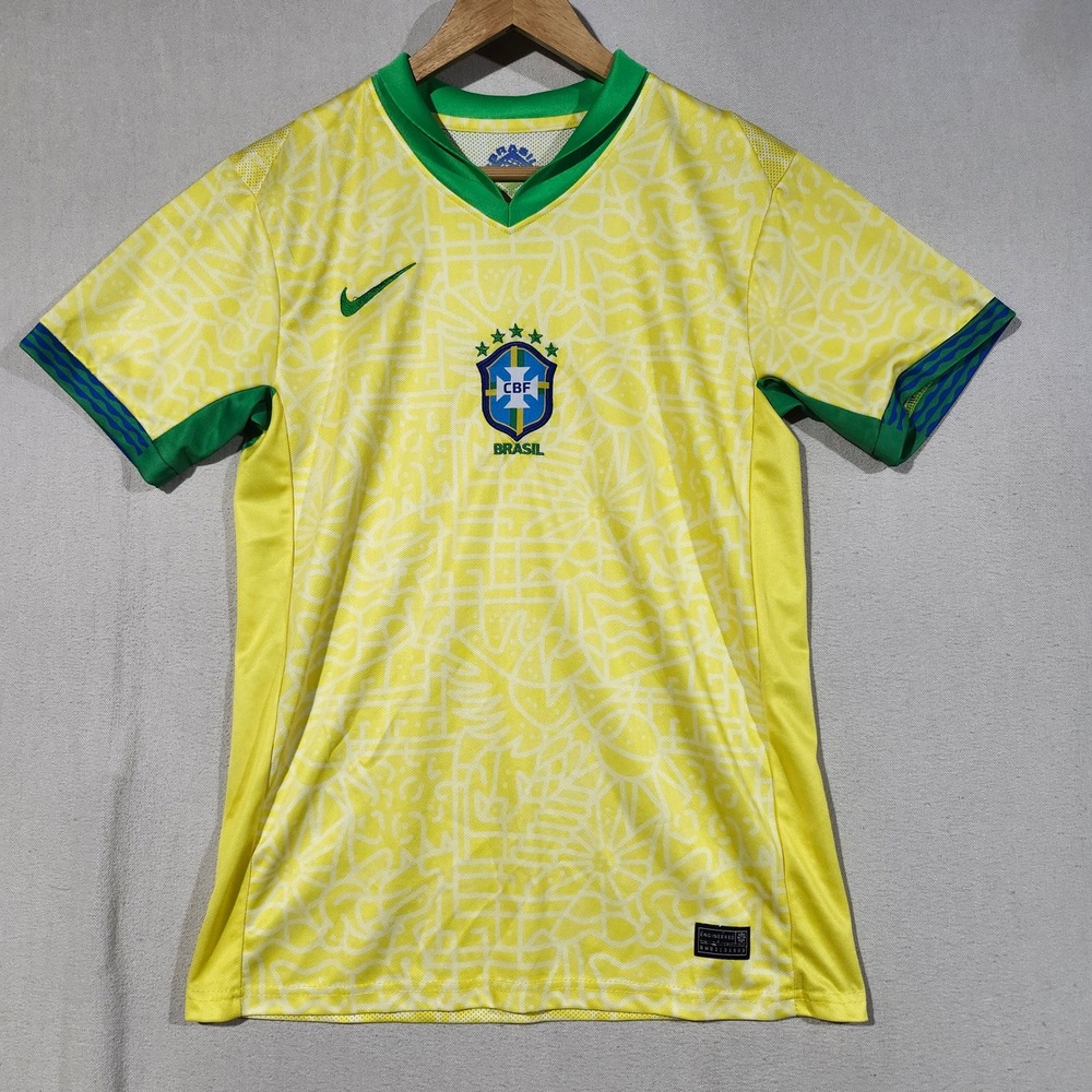 Nike Brazil National Team Soccer Jersey Yellow Green Dri-FIT BMB213160B Mens M
